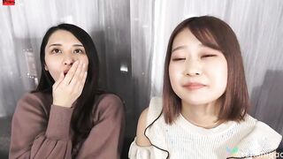 Turned On lounge girls, Mio Yoshikawa and Asuka Suzumura inside a lesbo show