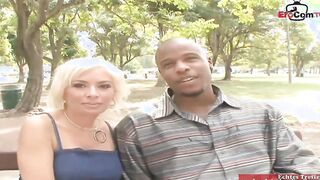 Blonde ex-ex-wife with long melons likes the white penis more than the ebony