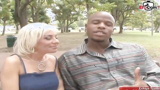 Blonde ex-ex-wife with long melons likes the white penis more than the ebony