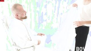 MasonicBoys - Handsome young boy gets stroked and probed by dominatrix daddy
