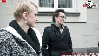 MMF Three-Way with double penetration for the slender blonde Bimbo with tattoos