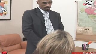 Natural jugs sluts fucks with a long ebony dick during the roleplay