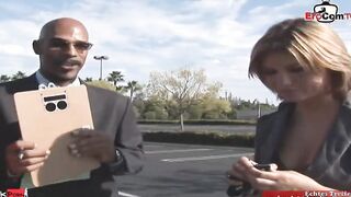 Natural jugs sluts fucks with a long ebony dick during the roleplay