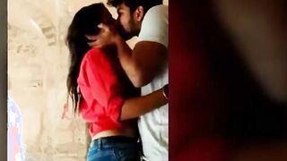 Indian desi college couple outdoor fun