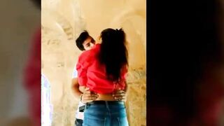 Indian desi college couple outdoor fun