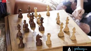 GIRLSWAY Naturally Stacked Lana Rhoades And August Ames Rides Each Other's Face During Chess Game