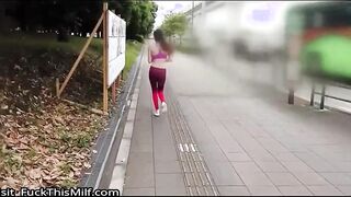 Beautiful Japanese teen squirts from vibrator and wants intense fuck from behind