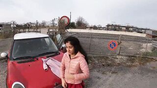 Petite Hot Chicks On Risky Sex In Public Street