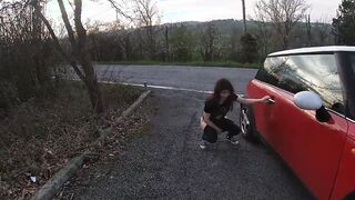 Petite Hot Chicks On Risky Sex In Public Street