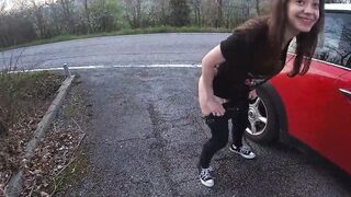Petite Hot Chicks On Risky Sex In Public Street