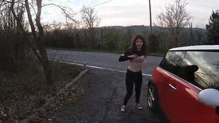 Petite Hot Chicks On Risky Sex In Public Street