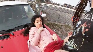 Petite Hot Chicks On Risky Sex In Public Street