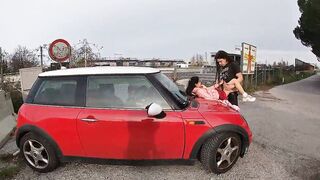 Petite Hot Chicks On Risky Sex In Public Street