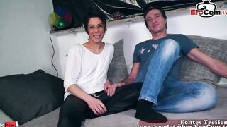 Thin german real girlfriend try first time couple amateur casting