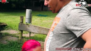 Curvy German Goddess with huge natural Boobies pounded public
