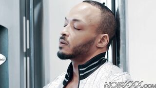 Muscular black gay Dillon Diaz solo jacks off his BBC