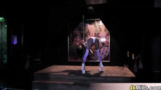 Big titted MILF lapdancer Rocky Emerson fucked roughly