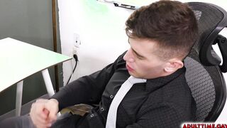 Rubbing Dick in the Office Caught by Boss