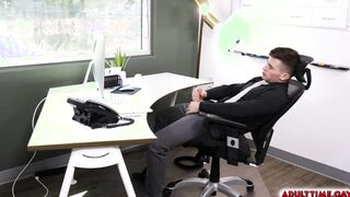 Rubbing Dick in the Office Caught by Boss