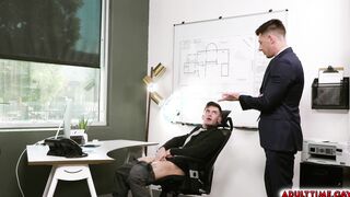 Rubbing Dick in the Office Caught by Boss