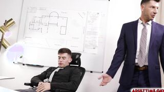 Rubbing Dick in the Office Caught by Boss