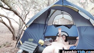 19yo petite dyke licks BFF lesbian pussy outdoor in nature