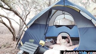 19yo petite dyke licks BFF lesbian pussy outdoor in nature