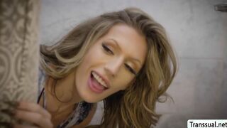 Funny TS gets analed while fucking gf