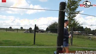 Blonde Milf pounded with her hubby outside