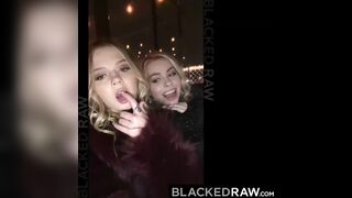 BLACKEDRAW Tiny Blondes Haley & Coco share a biggest big black dick