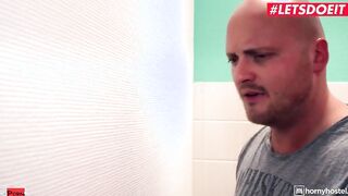 HORNYHOSTEL - Gigantic Ass Blonde Lovita Fate Takes A Hard Penis In Hostel Toilet