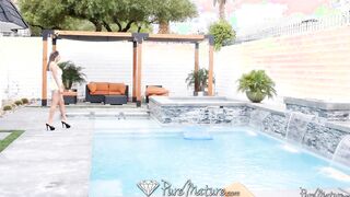PUREMATURE Older Bombshell Sofi Ryan Fucks Long Penis Pool Boy