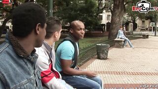 Big Boobed slim spanish Hispanic sluts plowed inside a interracial Gang Bang with big black cock's