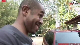 Ebony Hoe with gigantic natural jugs fuck public with the big black dick