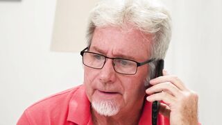 Dirty talking teen provoking dad on cock