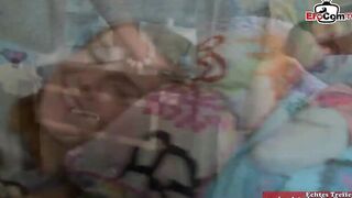 Gigantic cock fucks a thin sluts with small boobs into