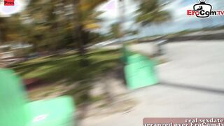 Slim school girl 19 year old pick up at the beach inside holiday