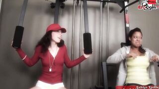 Slender 18yo dark hair teens Year Mature with small hooters fucks inside Gym