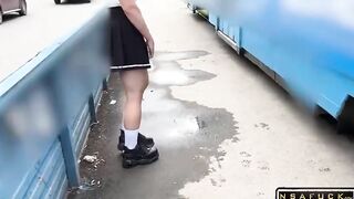 Cute Stepsister Student from the Tram In
