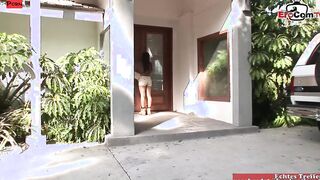 Ebony Girl getting a creampie on her natural melons from