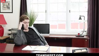 Tiny School Girl Jamie Jett Getting Drilled by Gigantic Guy for Snooping