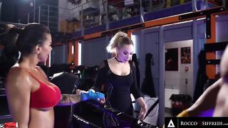 Stunning Babes Angie Lynx And Chloe Lamour Play It Oily And Gotten Fucked By A Long Stallion