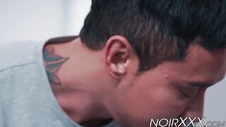 Black security dude anally fucks his Asian customer