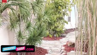 Daughter Swap - Crazy Old Man Caught His Super Sexy Step-Daughter Doing A Web Cam Show And Bangs Her