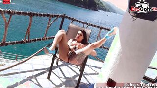 Hispanic Goddess masturbate public with a Vibrator until she squirts