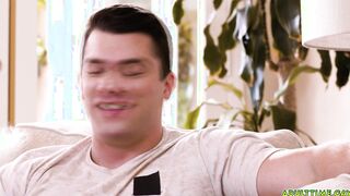 Two friends watch porn and masturbate