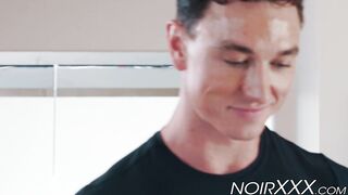 Ebony stud Zario Travezz takes a white dick up the ass