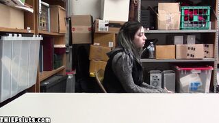 Chubby teen keeping a guards mouth shut