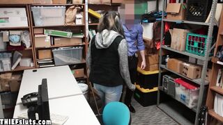 Chubby teen keeping a guards mouth shut