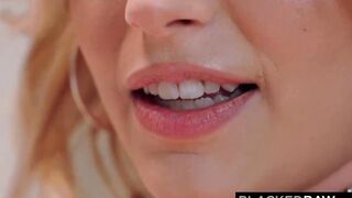 BLACKEDRAW beauty little Blonde takes on a gigantic big black dick
